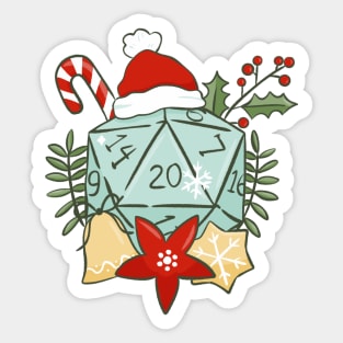 D&D Christmas D20 Sticker